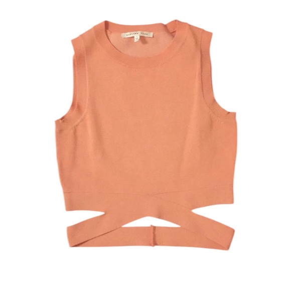 Endless Rose Coral Orange 2 Piece Cropped Top Fitted Pencil Skirt Size Large - Picture 3 of 12